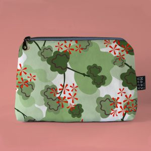 Toiletzak met grote bloemenprint geraniums