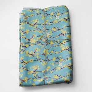Coupon 'Red Kale' in blauw - XL print - biokatoen