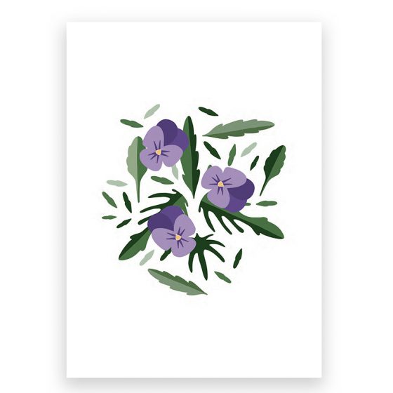Leuk kaartje met viooltjes