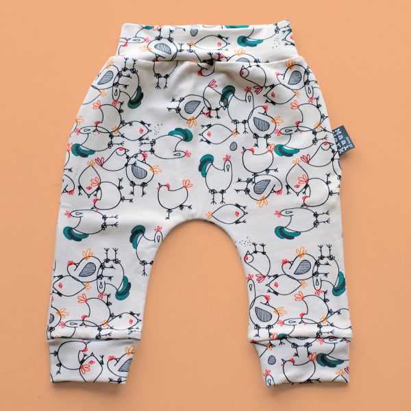 Legging met kippen in biokatoen voor baby