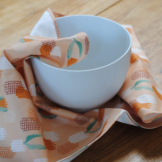 Duurzame handdoek met maïsprint in biokatoen