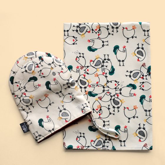 Set theedoek en ovenwant Chicken Coop